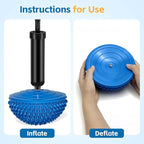 Wobble Cushion Set for Sensory Kids and Balance Training - Disc Plus 4 Pods, Board With Pump, Inflatable Stepping Pads for Adults