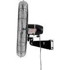 Global Industrial 30" Outdoor-Rated Oscillating Wall-Mount Fan, 2 Speed, 8,400 CFM, 3/10 HP, Black Powder Coat Finish, For Commercial & Industrial Use