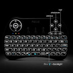 (Backlit Version)REIIE H9+ Mini Keyboard,2.4GHz Wireless Mini Handheld Smart TV Remote Keyboard with Touchpad for PC,Raspberry Pi 2, Pad, Smart TV, Android TV Box, Windows 7 8 10（Not Suport Bluetooth）