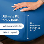 RV Short Queen Sheet Set 60 X 75 - 4 Piece RV Short Queen Bed Sheets - Soft, Breathable & Cooling - Designed for Bunks, Trailers & Campers - Fits 8” to 12" Mattress - Hotel Luxury Bedding - Royal Blue