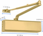 Lawrence Heavy Duty Door Closer Commercial Grade 1 - Adjustable 6-Speed Delayed-Action Door Control with 3 Pistons – Flexible Installation with Included Hardware - Embassy Series LH816