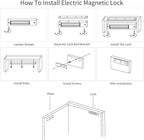 Electric Magnetic Lock with Z and L Bracket 500KG 1200LBS Holding Force Electromagnet Lock 12V Fail Safe NC Mode Single Door for Access Control System (1200Lbs with Z and L Bracket)