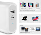 Amazon Basics 68W Two-Port GaN Wall Charger with 1 USB-C (60W) & 1 USB-A Ports (18W) with PD for Laptops, Tablets & Phones (iPhone 16/15/14/13/12/11/X, iPad, MacPro, Samsung, and more), Non-PPS, White