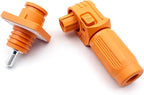 1 Set Battery Energy Storage Connector, Quick Plug Terminal High Current Connectors Right Angle Plug and Socket IP67 Waterproof Power Connector Stud Wiring Method 60A 10mm² (60A, Orange)