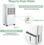 Waykar 2000 Sq. Ft. 2025 Energy Star Dehumidifier for Home and Basements, with Auto or Manual Drainage, 0.66 Gallon Water Tank Capacity