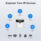 Broadlink RM5plus Universal Infrared Remote, Voice Control with Alexa & Google Home, Wi-Fi Smart Home Hub for TV, AC and Audio (IR 38KHz), 2.4GHz Wi-Fi Only