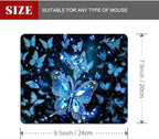 Blue Crystal Square Mouse pad, Texture, Waterproof, Anti Slip Rubber Base, Computer Mouse pad, Laptop Mouse pad