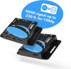 OREI 4K HDMI Over Ethernet CAT6/CAT7 Extender, Extender RJ45 4K@30Hz Upto 130 Ft 1080P Upto 230 FT Full HD POC Transmitter & Receiver IR Loop Out (EX-230C)