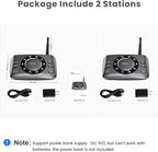 Hands-Free Intercoms Wireless for Home Business, Wuloo Upgrade Two Way Audio Intercom System for Elderly, Full Duplex Room to Room Intercom with 5280 ft Range Clear Sound Anti-Interference, Pack of 2