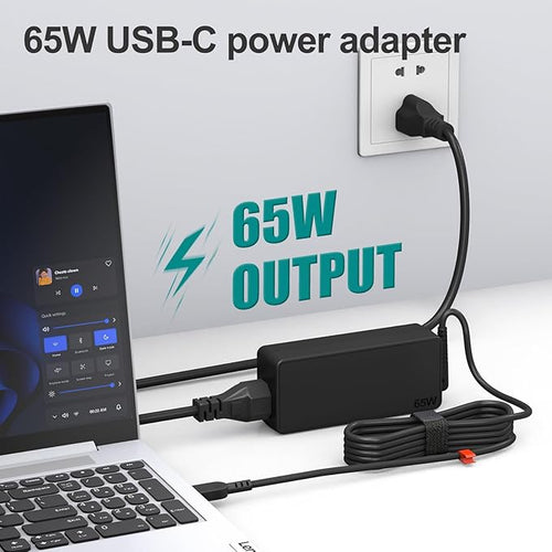 65W USB-C Laptop Charger Compatible with Lenovo Yoga,Chromebook,ThinkPad T490 X380 L490 E480, ADLX65YDC3A ADLX65YLC3A 65w Laptop Adapter