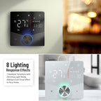 WiFi Central AC Thermostat Energy Saving Control Wall Mounted Programmable Temperature Controller for Smart Home (Black)