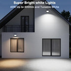 rosykite 60W LED Outdoor Wall Lights with 360°Rotation, Flood Lights Outdoor 5000K 4000K 3000K 3 Colors Changeable,Outside Sconce Security Lights for Garage Barn Front Porch