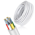 22 Gauge 5 Conductor Electrical Wire, 32.8 FT Low Voltage 22/5 Tinned Copper Stranded 5 Wire Cable, 22 AWG White Flexible Extension Power Cord for Automotive, LED Lamp, Outdoor Landscape Lighting Etc