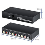 RCA Switch 2 in 1 Out Composite Video L/R Audio Switcher Selector Box 2X1, BolAAzuL 2-Way RCA Switcher - 2 Port AV Switch Box - Plug & Play for N64 PS2/3 Wii Xbox Game Consoles DVD STB TV