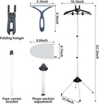 FujDun Garment Steamer Stand for Clothes - Steam Rack & Stand - Grey Ironing Gloves, Handheld Steamer Hanger - Adjustable Handheld Ironing Clothes Hanger - Universal Steam Iron Accessory Holder