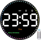 SZELAM Digital Wall Clock,10" Digital Clock Large Display with Remote Control,Adjustable Brightness, Calendar, Temperature, 12/24 H, for Living Room Office Bedroom Elderly Adults