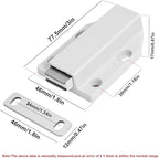 4 Pack Magnetic Push Latch,Heavy Duty Magnetic Touch Latch,for Push to Open Cabinet or Kitchen Drawer, Kitchen Door,on Strong Pop Out (White - 2.7 inch, 4 Pack)
