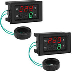 DROK Volt Amp Meter 2pcs, AC 500V 200A Digital Voltmeter Ammeter Panel, 0.39 Inches LED 2in1 Multimeter, 2-Wire Voltage Amperage Tester Gauge with Current Transformer