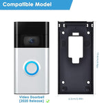 Fansoun No-Drill Adhesive Mount for Ring Video Doorbell (2nd Generation - 2020 Release), Mounting Bracket Accessories for Apartments Office Houses (Black)