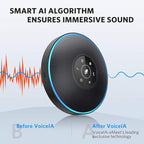 EMEET Bluetooth Speakerphone M2 Black Conference Speaker for 5-8 People Business Conference 360º Voice Pickup 4 AI Microphone Self-Adaptive Conference Call Speaker Skype USB Speakerphone
