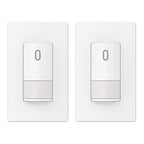 ELEGRP Single Pole Occupancy Motion Sensor Light Switch, PIR Infrared Motion Activated Switch, Need Grounding Wire, No Neutral Wire, for CFL/LED/Incandescent, with Plate, UL(2 Pack, Matte White)