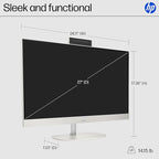 HP 27" FHD Touchscreen All-in-One Desktop Computer, 16GB DDR5 RAM 2TB SSD Storage, Quad-Cores Ryzen 5 7520U Processor, WiFi6, Wireless Keyboard & Mouse, Windows 11