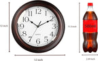 KECYET 12 Inch Wall Clocks Battery Operated Silent Non-Ticking Wall Clock Vintage Retro Rustic Style Decorative for Living Room Kitchen (Bronze)