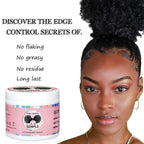 Edge Control Wax for Women Strong Hold Non-greasy, Edge Wax Styling Gel for Black Women Hair No Flaking, White Residue, Shine and Smooth Strawberry Scent 4oz
