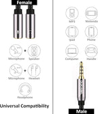 DUKABEL Long Headsets Splitter Adapter (4ft/1.2m) 3-Pole TRS Micprhone & Audio Female to Single 4-Pole TRRS Male Jack Stereo Audio/Crystal-Nylon Braided / 24K Gold Plated / 99.99% 4N OFC