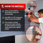 DLDIRECT 3 Colors - White Slatwall Panel Garage Organizer: Heavy Duty Wall Mounted PVC Rack, Interlocking Slat Paneling for Garage Storage, Slotwall Board, Shelves System