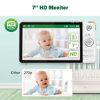 LeapFrog 2-Camera Color Night Vision Video Baby Monitor with 7" HD 1080p, Split Screen, 360 Pan & Tilt, 8X Zoom, Night Light, Humidity & Temperature Sensor, Up to 1000ft Long Range: LF920-2HD