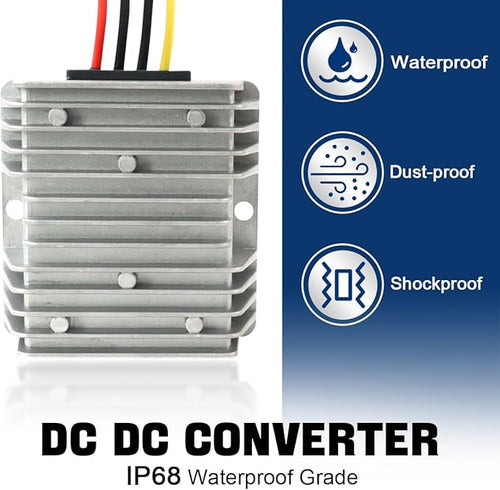 18V to 12V Step Down Converter 18V/24V/36V to 12V 15A 180W DC Buck Converter for Power Wheels RC Toys & Golf Cart VoltageRegulator with Overheat/Short-Circuit Protection