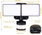 EMANER Dusk-to-Dawn Floodlights with Motion Sensor, 4 Lighting Modes, 2800lm 5000K Daylight White, IP65 Waterproof Outdoor LED Security Flood Light for Porch, Driveway, Garage (Black Fixture, 2-Pack)