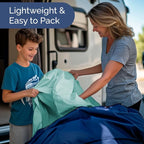 RV Short Queen Sheet Set 60 X 75 - 4 Piece RV Short Queen Bed Sheets - Soft, Breathable and Cooling - Designed for Bunks, Trailers & Campers - Fits 8” to 12" Mattress - Hotel Luxury Bedding - Spa Blue