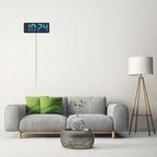 LED Digital Wall Clock with Dynamic RGB Display, Big Digits, Auto-Brightness, 12/24Hr Format, Modern Electric Small Silent Wall Clock for Living Room, Bedroom, Classroom, Farmhouse, Kitchen, Office