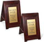 SmartSign (2-Pack) Premium "Do Not Enter Restroom Closed for Cleaning" Wooden A-Frame Standing Floor Sign, 2-Sided, 24" x 15", Hardwood Pine Frame, 120 mil Brass ACM Sign Panel, USA-Made
