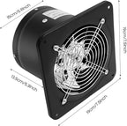 XUFOPLY 6 Inch Exhaust Fan, 110V 40W Wall Mounted Vent Fans 2600RPM Kitchen Bathroom Windows Fan Metal Extractor Fan for Attic, Garage, Window Ventilation (Black, 6 Inch)
