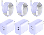 Phone 17 16 15 Pro Max Charger Cable, 20W Dual Port USB C Fast Charger Block with 10FT Long USB C to C Fast Charging Cord Cable for Phone 17 16 15 Pro Max/16 15 Pro/16 15/16 15 Plus,Pad Pro 12.9"/11"