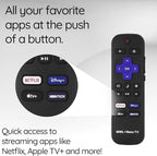 Ceybo OEM Remote Control for Onn Roku Smart TV with Netflix, Disney+, Apple TV, and HBO Max Shortcut Keys