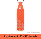 Oliso Ironing Board Cover, Durable 100% Cotton Lined with Professional Grade Felt pad - Fits Standard 54” x 15" Boards, a Wide Elastic Edge, Two Adjustable Straps for Secure Fit (Coral)
