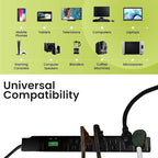 GoGreen Power Inc. (G-16315-15BK-2) 6 Outlet Surge Protector, 15FT Cord, Black, 2 Pack