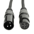 MFL. 25 ft Flexible DMX Cable 3 Pin Signal XLR Male to Female Cable Wire for Stage Lighting DJ Lights, 110 Ohms Impedance, Black, 4 Pack