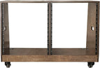 Sound Town DIY 2 x 12U Slanted Studio Rack with Solid Baltic Birch Plywood, Casters, weathered brown for Recording Room, Home Studio (SDRK-D12TB)