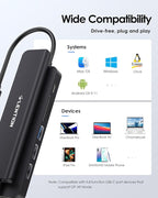 LENTION USB C Hub with 100W Charging, 4K@60Hz HDMI, Dual Card Reader, USB 3.0 & 2.0 Compatible 2025-2016 MacBook Pro, New Mac Air/Surface, Chromebook, More, Stable Driver Adapter (CB-CE18p.Black)