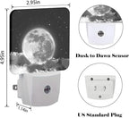 FSHVQKD Moon in Cloud Night Light,Plug-in Nightlights Auto Sensor Night Lamp Dusk to Dawn Lamp Home Decor for Nursery Children Girls Boys