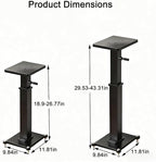 29.5-43.3in Height Adjustable Speaker Stands Pair up to 110lbs, Heavy Duty Bookshelf Speaker Stand Bookshelf Speaker Stand, Holds Bookshelf & Satellite Speaker Large Speaker (Black)