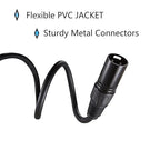 MFL. 10 ft Flexible DMX Cable 3 Pin Signal XLR Male to Female Cable Wire for Stage Lighting DJ Lights, 110 Ohms Impedance, Black, 4 Pack