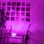 Aurora Ocean Wave Lights Projector, Cordless Rechargeable,16 Colors Changing Light Dimmable Mood Lighting, Remote Crystal Night Lamp with Dynamic Ripple Effect for Bedroom Playroom Decor Kids Teens