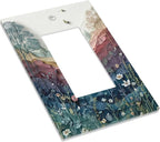 Bvtewkhz Wildflowers Rustic Flowers Floral Plants 1 Gang Single Rocker Wall Plate Cover Vintage Mountain Decorative Light Switch Covers Electrical Faceplate Switch Plates for Bathroom Kitchen Home