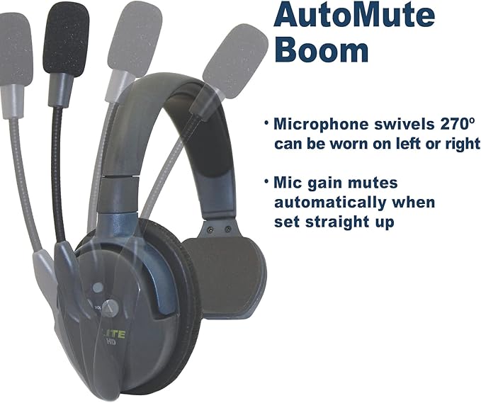 EARTEC ULSM-HD Ultralite HD Single Ear Replacement Main Headset, HD Version Only, Full Duplex Wireless Communication, Includes Rechargeable Battery